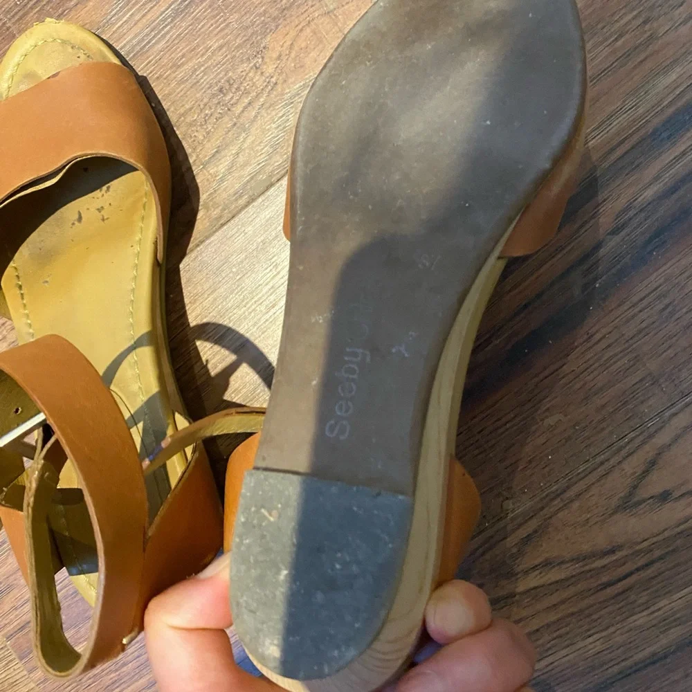 See By Chloé Tan Leather Platform Sandals